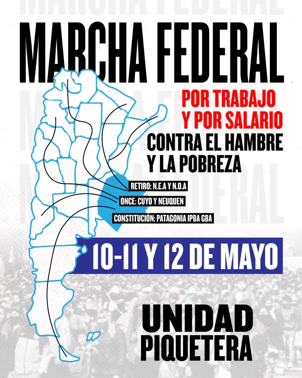 Martes, arranca la Marcha Federal de la Unidad Piquetera